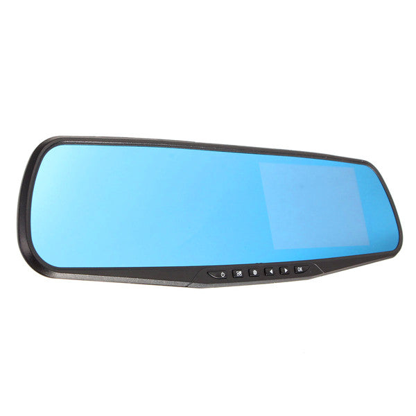 Light Sky Blue 4.3 Inch HD 1080P Cam Video Recorder Rear View Back Reversing Car Mirror Camera DVR