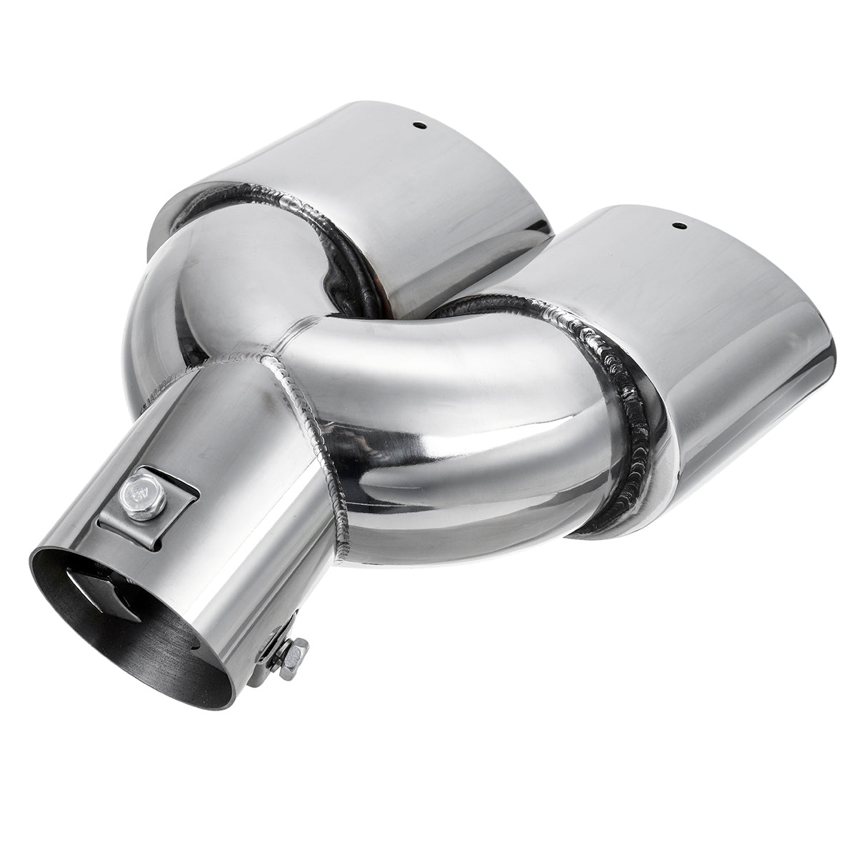 Universal 63mm Car Inlet Dual Exhaust Pipe Trim Tip Tail Muffler Stainless Steel - Auto GoShop