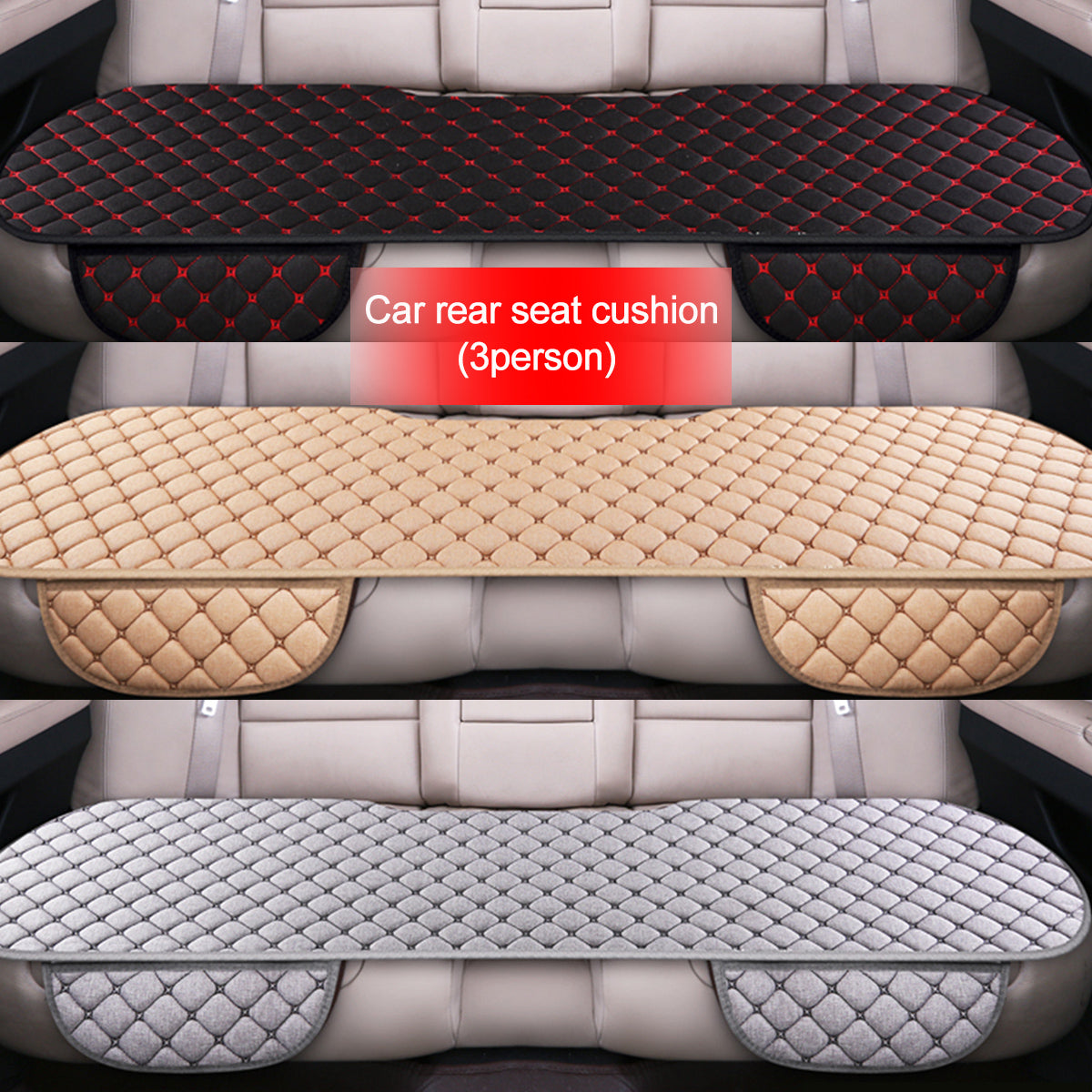 3pc Universal Breathable Fabric Car Rear/Front Seat Cover Cushion Pad Chair warm - Auto GoShop