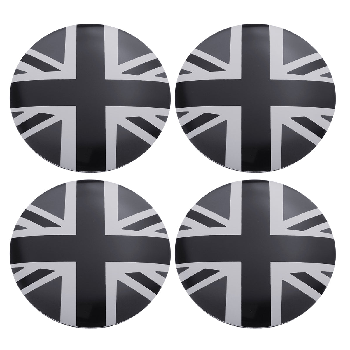 Dark Slate Gray 4x 56mm 3D Alloy Car Wheel Center Hub Cap Badge Flag Emblem Sticker Universal