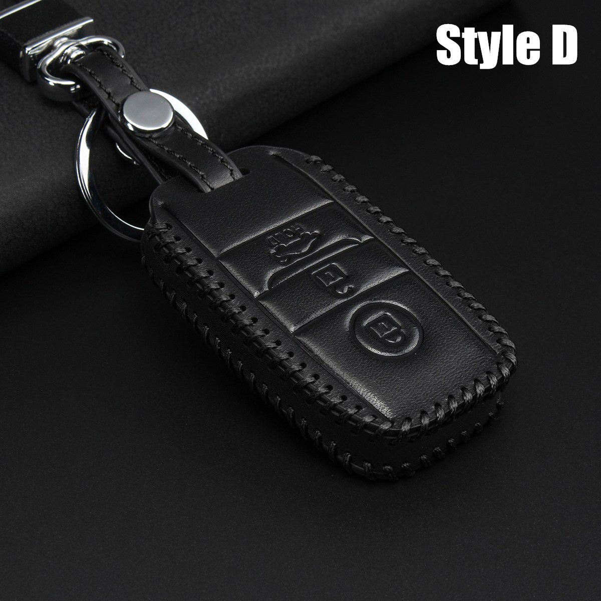 Black PU Leather Smart Remote Car Key Case/Bag 3 Button Cover Protector Holder for KIA