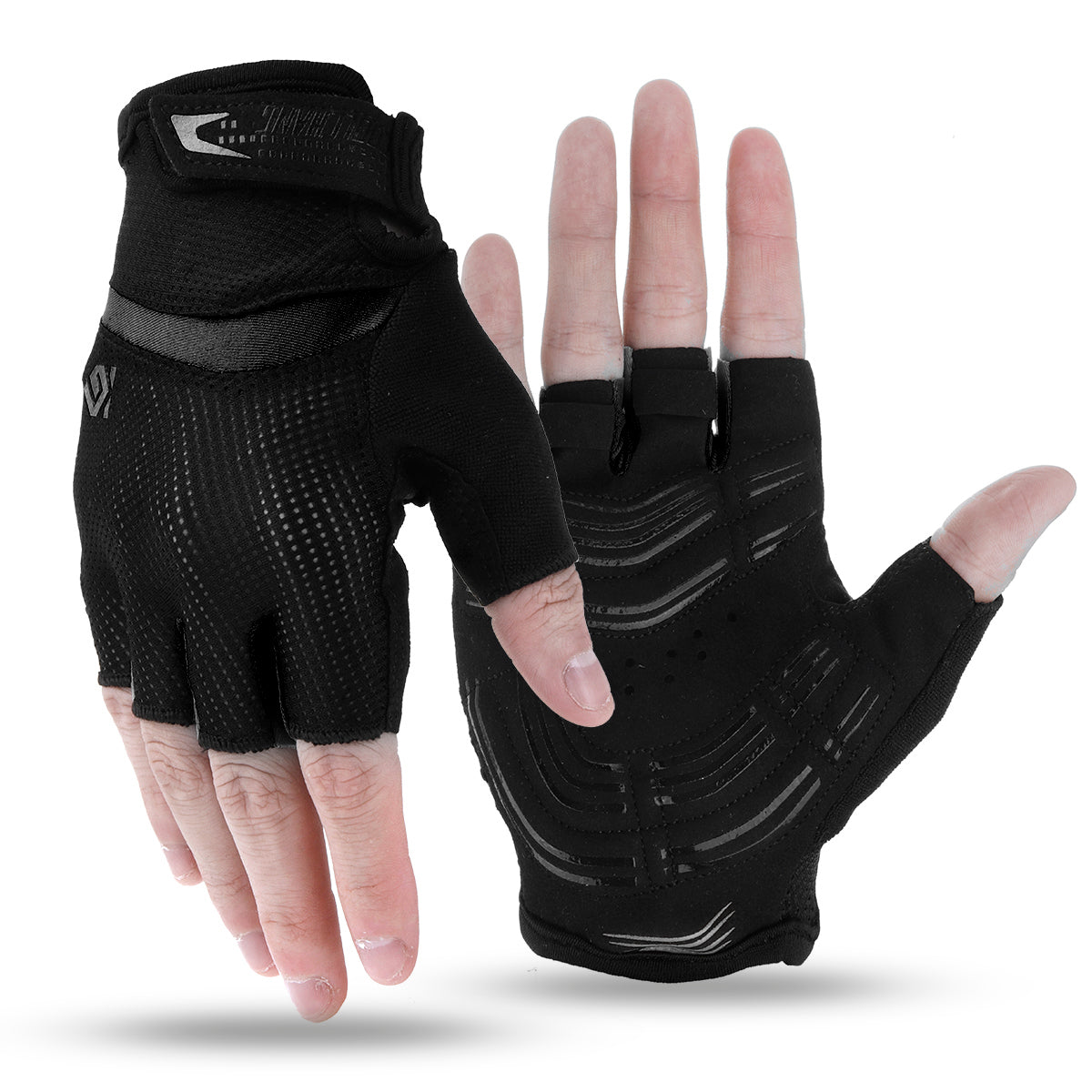 Black Antiskid Cycling Motorcycle Gloves MTB Bike Half Finger Gloves Short Finger Sports Glove