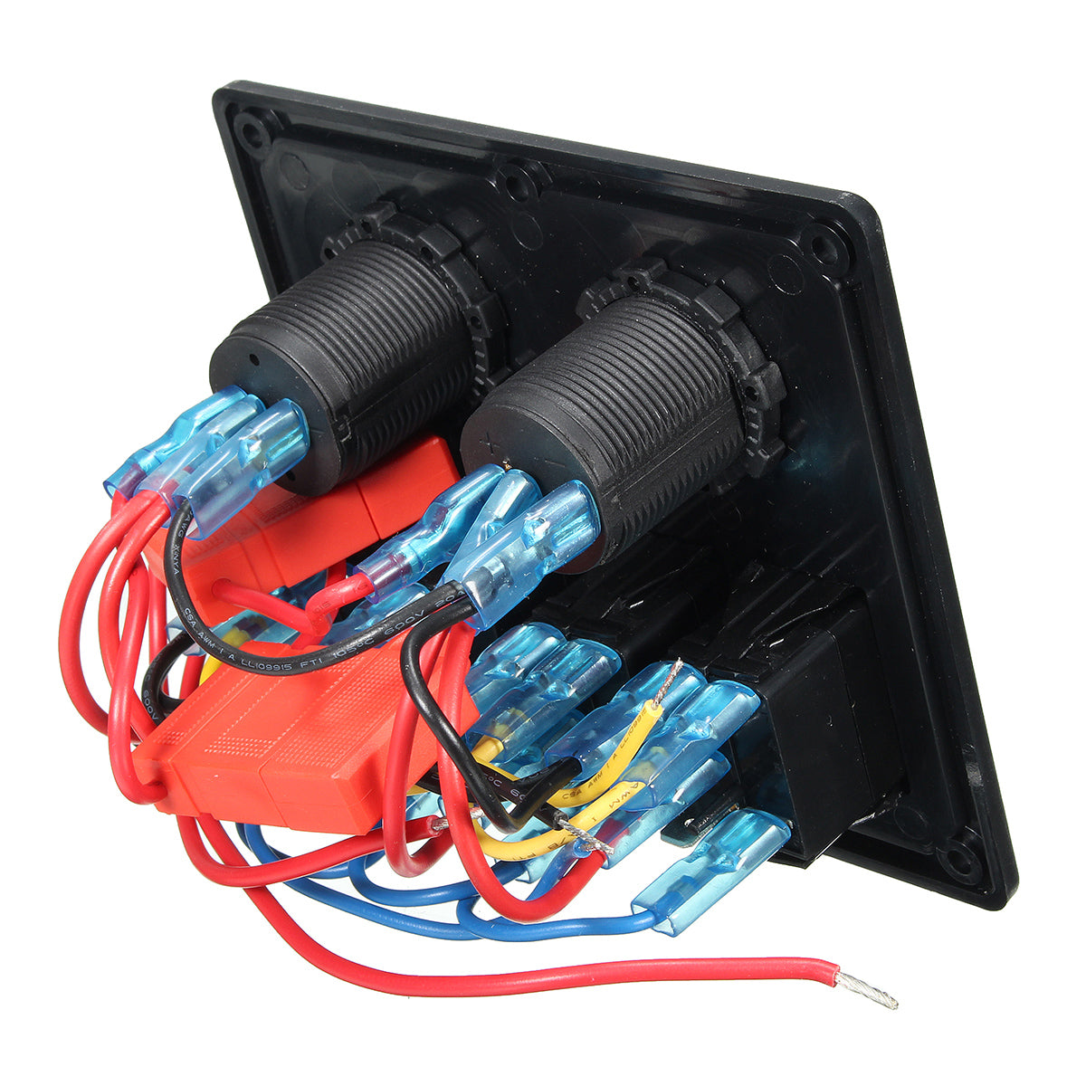 Tomato 12V-24V 4 Gang LED Car/Marine Boat/RV Rocker Switch Panel Circuit Dual USB Power Socket