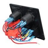 Tomato 12V-24V 4 Gang LED Car/Marine Boat/RV Rocker Switch Panel Circuit Dual USB Power Socket