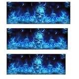Steel Blue Car Window Sticker Wall Decal Waterproof PVC Blue Flaming Skull Truck Decor