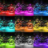 12Pcs RGB LED Neon Under Glow Light Strip Kit Atmosphere Motorcycle ATV Lights - Auto GoShop