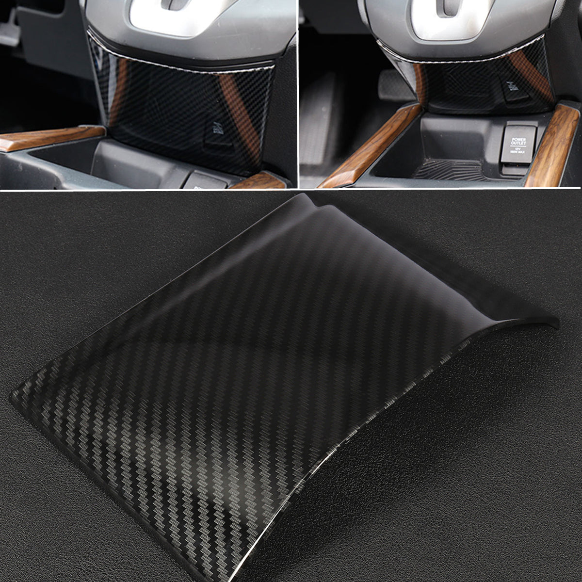 Carbon Fiber Gear Shift Console Panel Moulding Cover Trim For Honda CRV 2017-18 - Auto GoShop