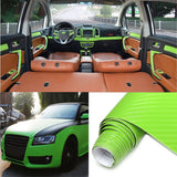 Green Yellow 2Mx50CM DIY Gloss 3D Carbon Fiber Vinyl Wrap Roll Film Sticker 8 Colors for Car Vehicle
