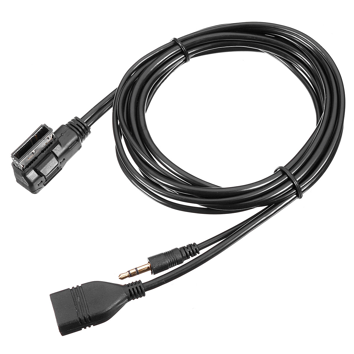 AMI MDI Music to 3.5mm AUX Audio Cable with USB Charger Port For VW Audi A4 A6 A8 S4 S6 Q5 Q7 - Auto GoShop