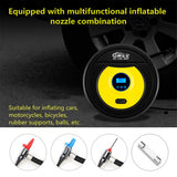 Gold 12V Portable Tire Air Pump Digital Display/Pointer Compressor Inflator W/ LED Lights