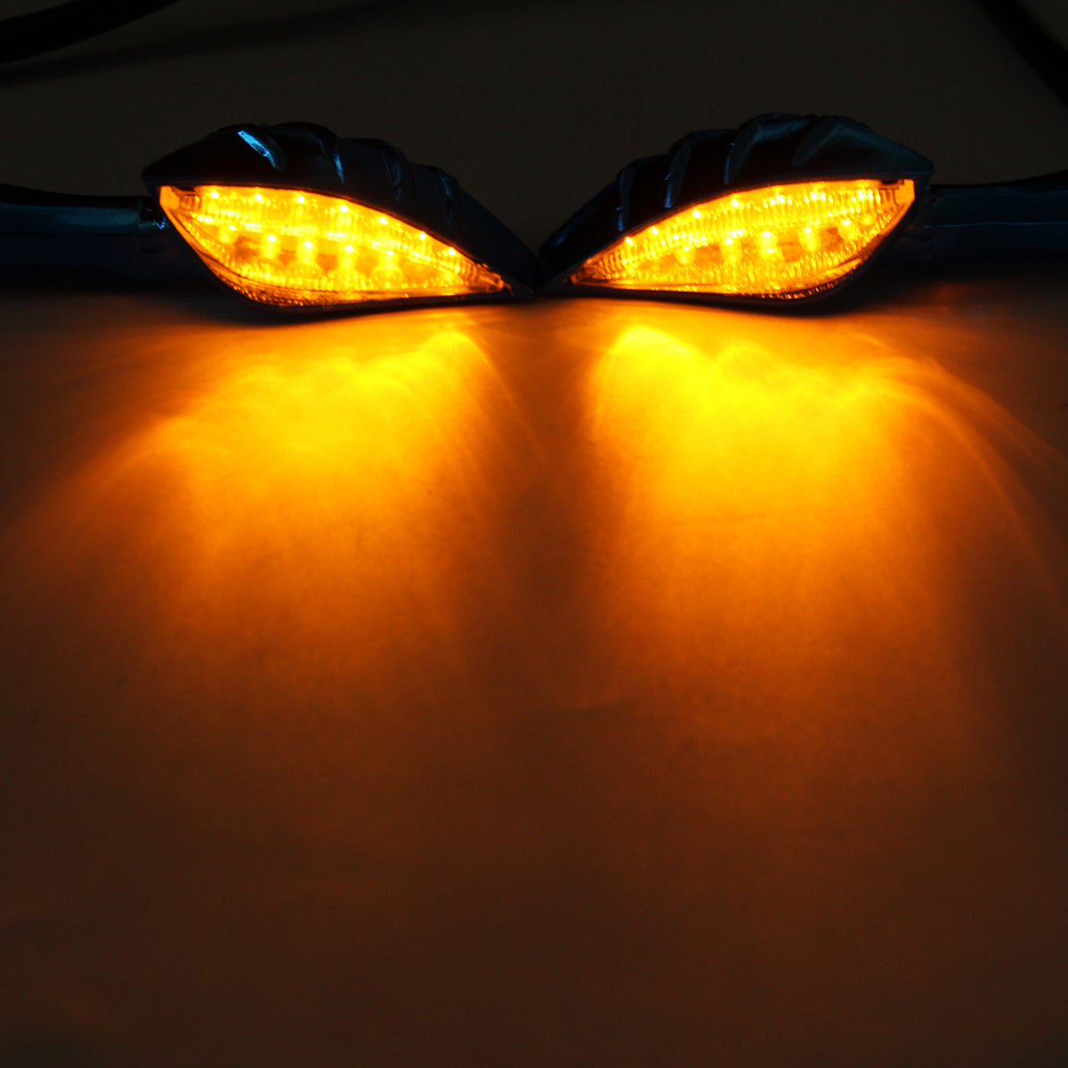 Orange 4pcs Skull Universal Motorcycle Amber Indicator LED Turn Signal Light
