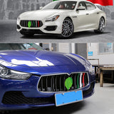 Dark Slate Blue M Color ABS Car Front Grill Grille Cover Clip Trim Moulding Trim Strip for Maserati Ghibli 2014-2017