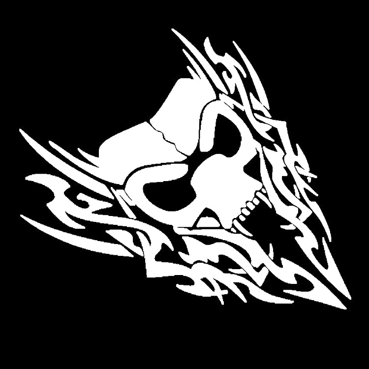 White 40x41cm Car Styling Skull Reflective Sticker Auto Truck Vehicle motorcycle Vinyl Decal