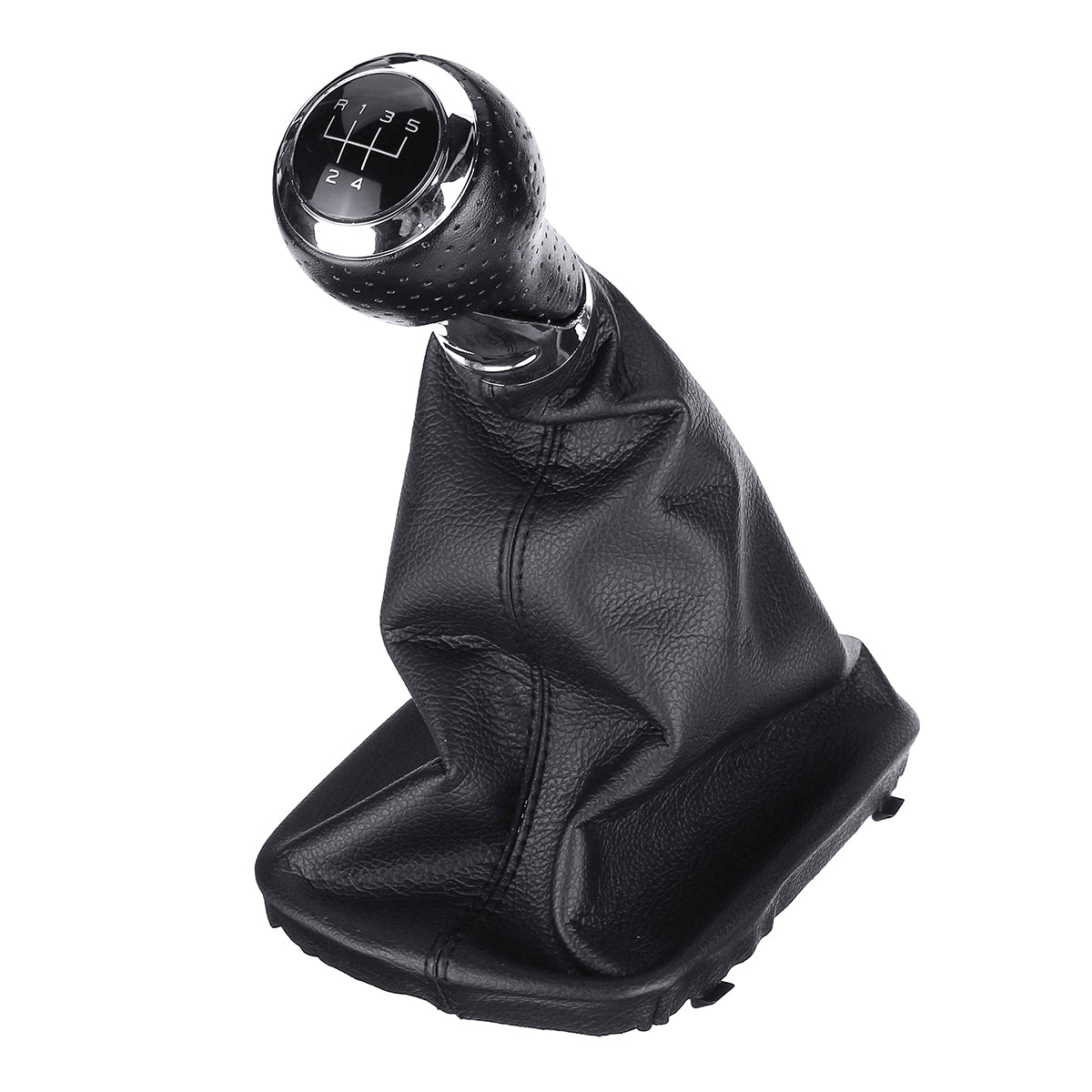 Dark Slate Gray 5 Speed Gear Shift Knob with Leather Boot Cover For AUDI A3 A4 Q5 S3 S4