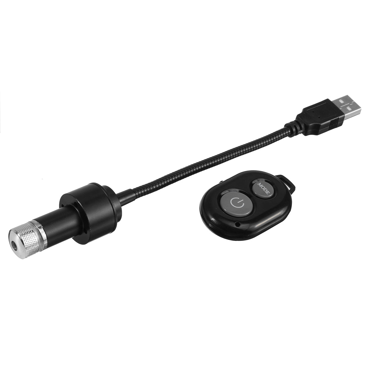 Black LED USB Car Atmospher Ceiling  Interior Ambient Star Light Lamp Pipe -4 Mode 5 Effect