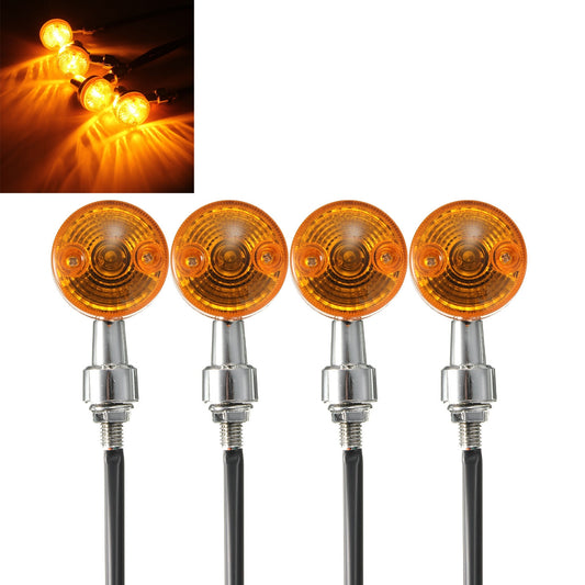 Chocolate 4pcs 12V Motorcycle Turn Brake Signal Lights Bulb Lamp Amber Indicators