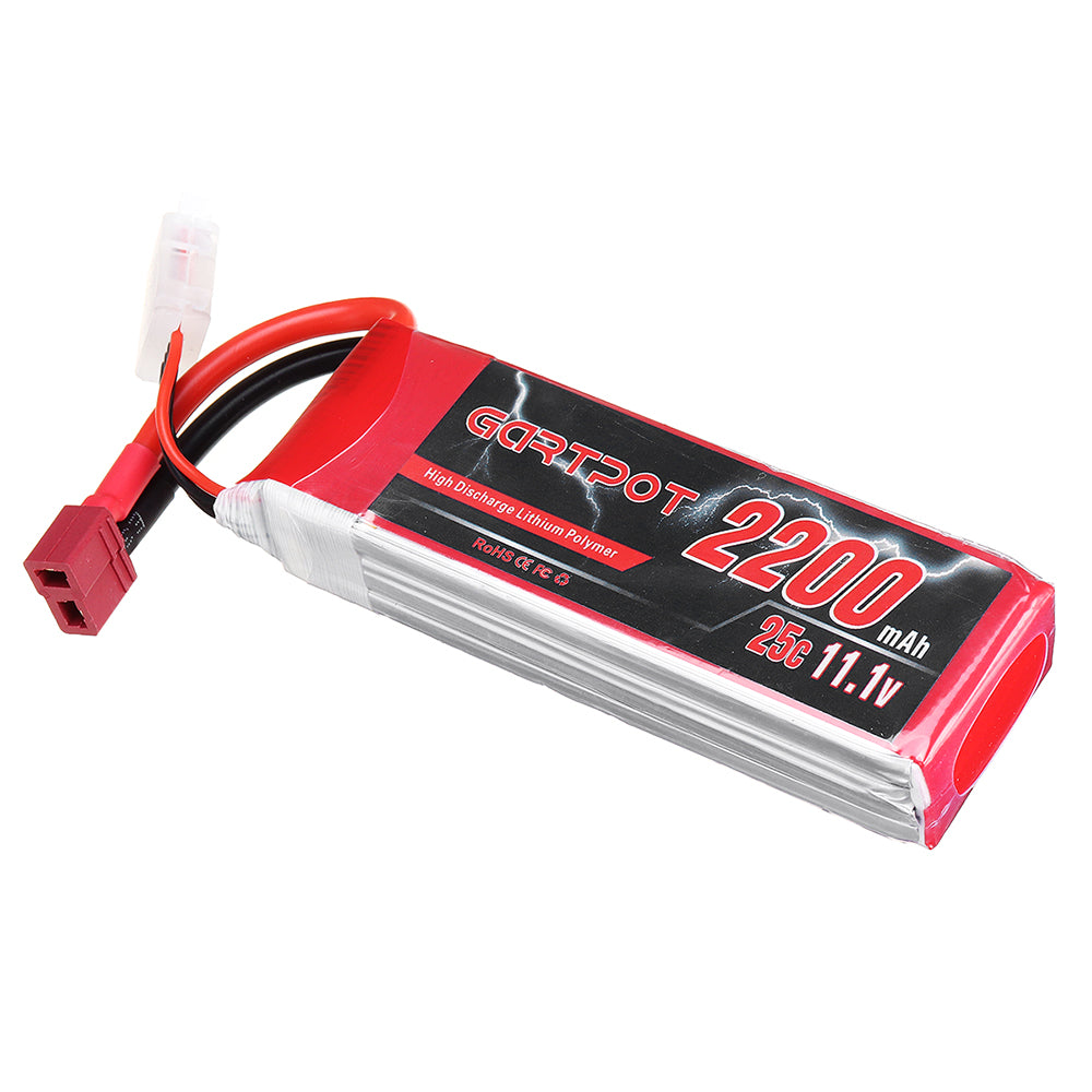 Tomato GARTPOT 11.1V 2200mAh 25C 3S Lipo Battery T Plug for RC Car