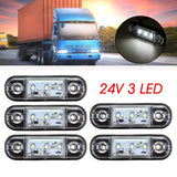 Cornflower Blue 5PCS 12V-24V 3 LED Side Marker Indicator Light Waterproof for Trailer Truck Bus Lorry Van