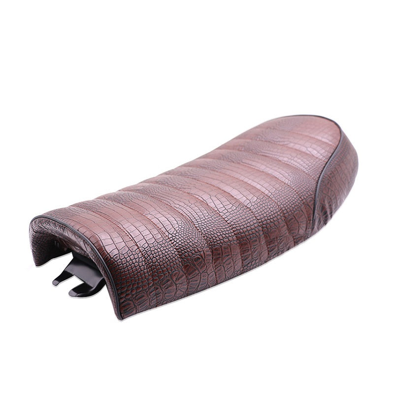 Rosy Brown Crocodile Leather Retro Motorcycle CG125 Seat Cushion Length 53CM CAFE RACER BRAT Seat Vintage Seat