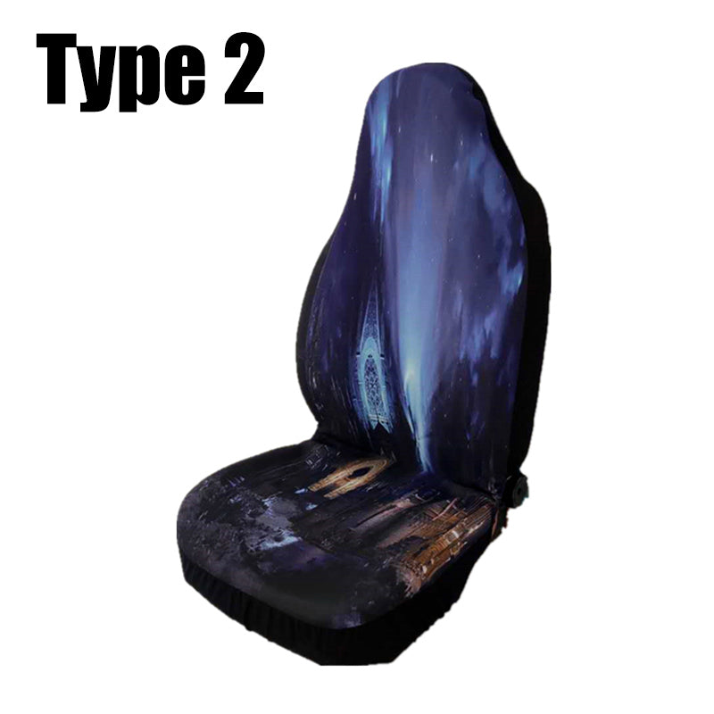 Dark Slate Blue Universal Car Seat Cover Single Front Rear Headrests 4 Types Polyester Washable