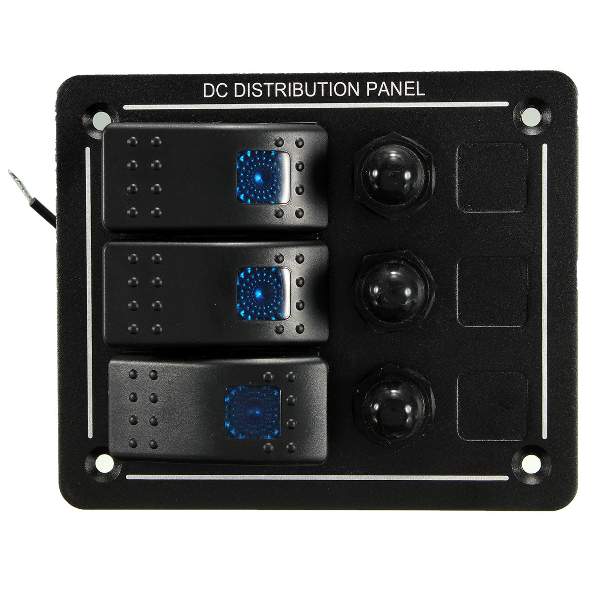 Black 12V 24V Waterproof Aluminum LED Rocker Switch Panel Bracket  (Black)
