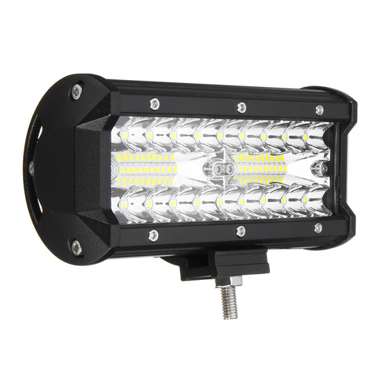 Antique White 7 Inch Tri Row 40W LED Work Light Bars Flood Spot Combo Beam IP68 6000K for Off Road Truck SUV