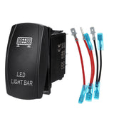 Dark Slate Gray 12V 24V with Cable Rocker Switch ON-OFF Dual Blue LED Light Bar Waterproof Car Boat Bus RV (#1)