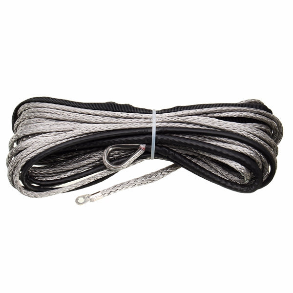 15m 7000LB Nylon Rope Winch Tow Cable with Sheath for ATV SUV Off Road - Auto GoShop