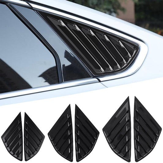 Light Steel Blue Car Rear Quarter Panel Side Vent Window Louvers Cover for Ford Fusion Mondeo 4 Door