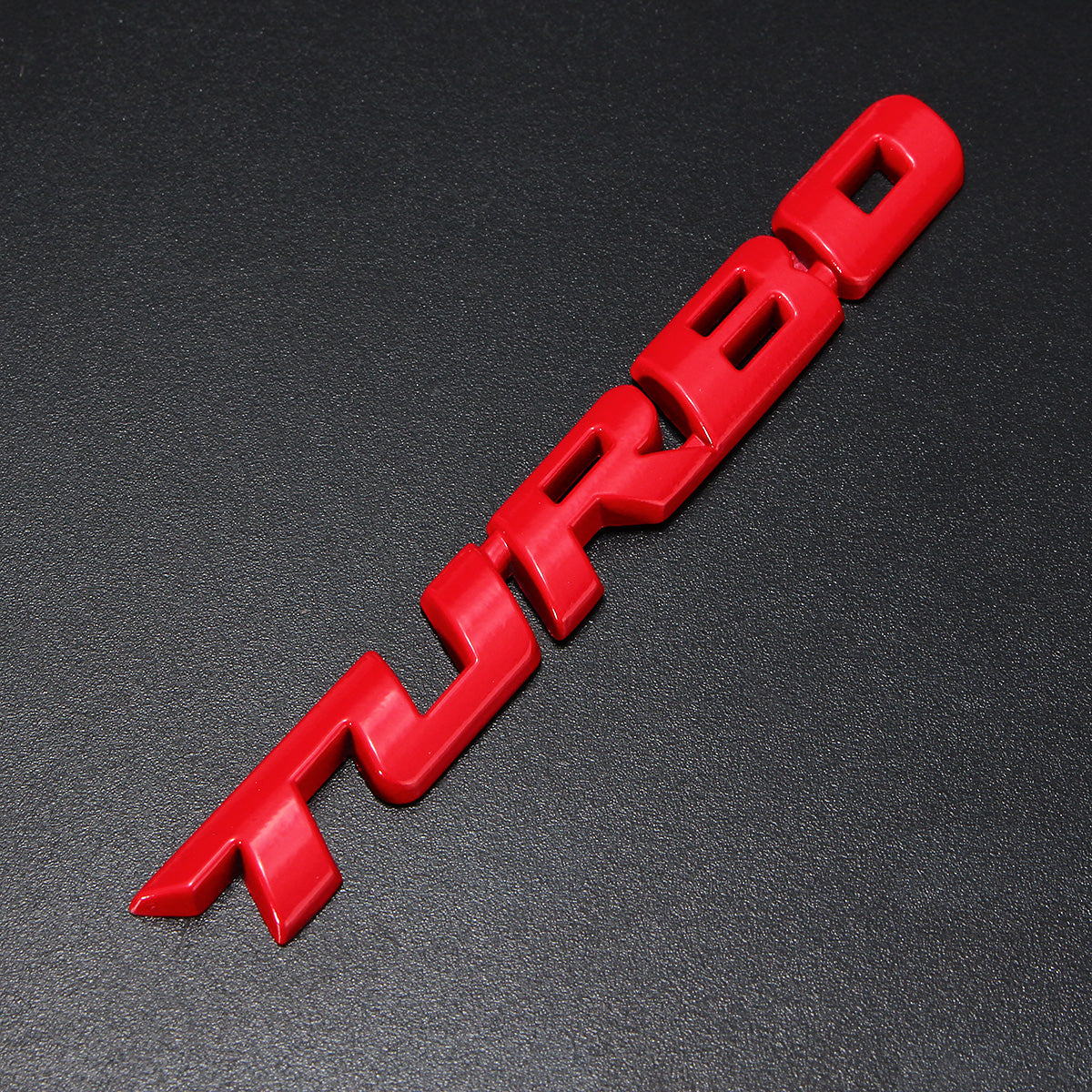 Red Turbo 3D Metal Car Decals Lettering Badge Sticker for Auto Body Rear Tailgate