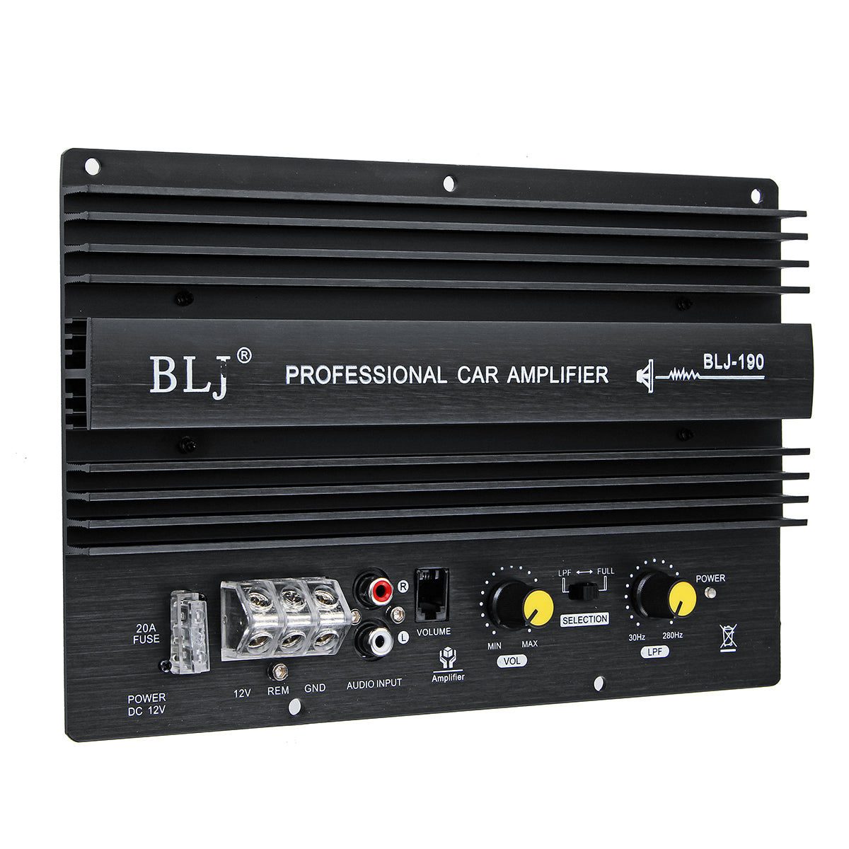 Black 12V 600W Car Audio High Power Car Amplifier Amp Board Powerful Subwoofer