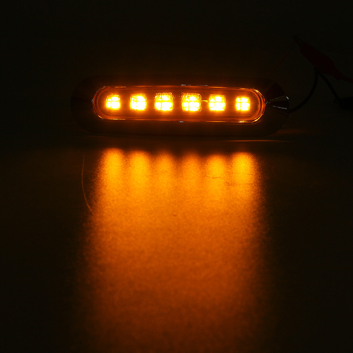 Dark Orange 12V/24V 6-LED Side Marker Strobe Light Lamp For Cars/Trucks/Trailers