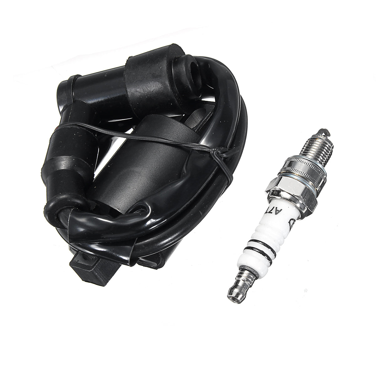 Black Spark Plug Ignition Coil Kits Fit For Apache RLX 50cc 100cc 2 Stroke Quad Bike