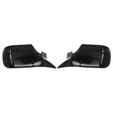Black Carbon Fiber Look Door Wing Mirror Cover Case Replace Cap For BMW E46 E39 1998-2005