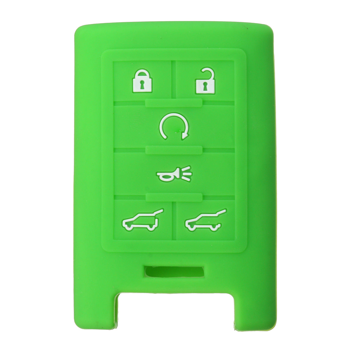 Lime Green 6 Buttons Silicone Remote Key Case Shell Cover Holder For Cadillac CTS Escalade