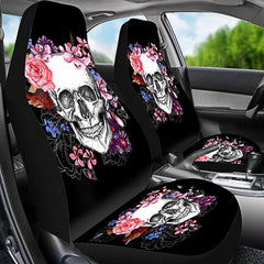 2Pcs Car Seat Cover Flowers Pattern Cushion Universal Truck Van Protector - Auto GoShop