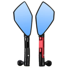 Light Sky Blue Pair 8mm/10mm Motorcycle Rearview Mirrors Triangle CNC Aluminum