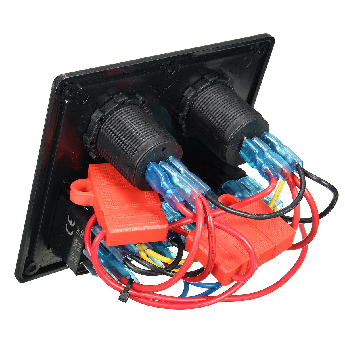 Coral 12V-24V 4 Gang LED Car/Marine Boat/RV Rocker Switch Panel Circuit Dual USB Power Socket