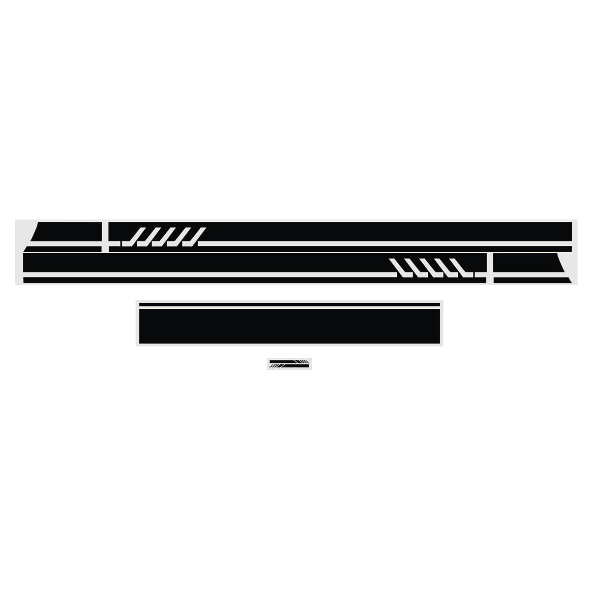 Black 5pcs Car Side Body Racing Long Stripe Vinyl Hood Roof Decals Sticker Decor DIY