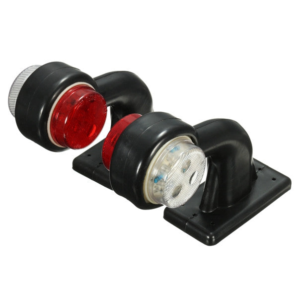 Dark Red 2pcs 5W 10-30V LED Side Maker Light Stalk Indicator Lamp for Truck Trailer Lorry Van