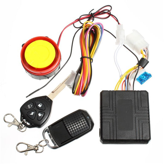 Yellow 12v Universal Motorcycle Security Alarm System Remote Control