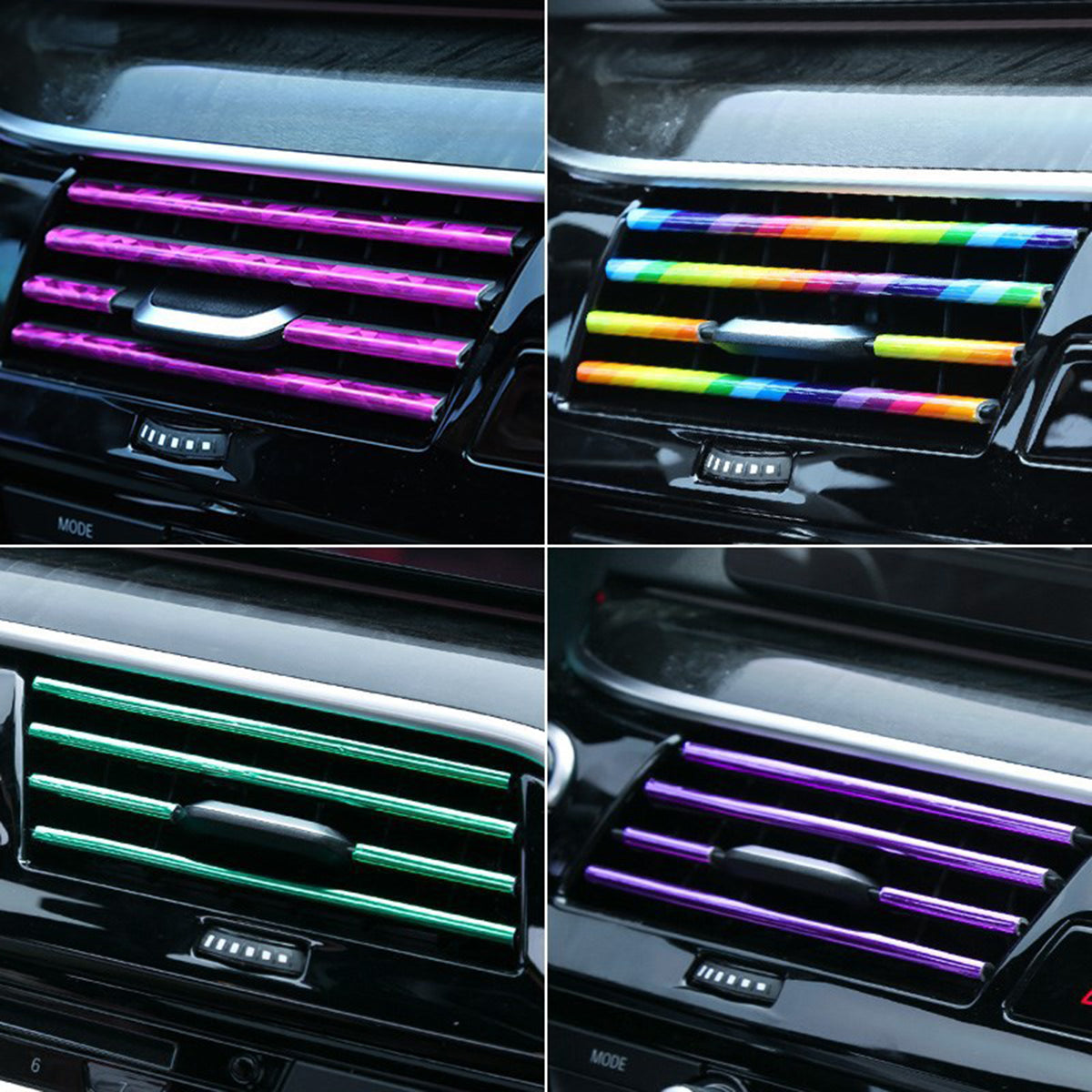10PCS Car Air Conditioner Outlet Vent Grille Decoration U Shape Molding Trim-Strip - Auto GoShop