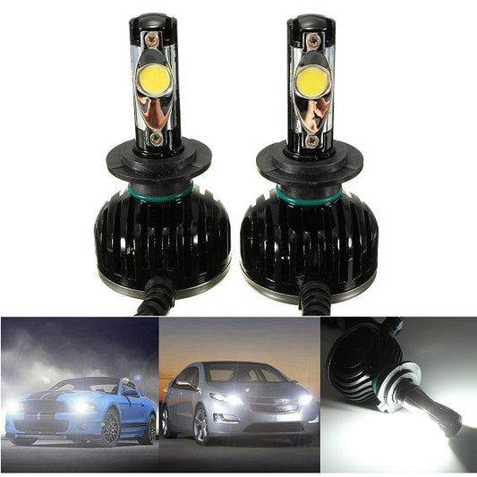 Black 60W 5000K 4800LM White LED Headlight Kit 9004 9005 9006 H4 H13 Light Bulbs