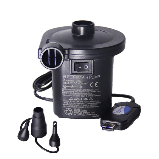 Dark Slate Gray Electric USB Air Inflation Suction Pump Compressor Portable Ultra-quiet Rechargeable Inflator With 3 Nozzles Quick Filling For Boat Inflatable Bed Outdoor Home