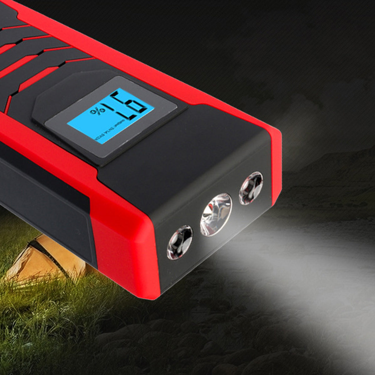 Red 12V 99900mAh Portable Car Jump Starter Booster Power Bank 2 USB Battery Charger
