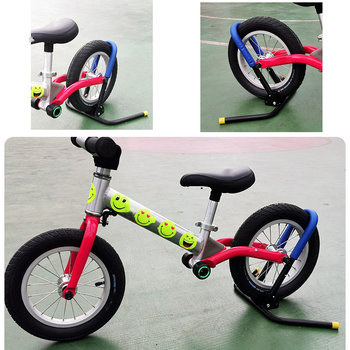 Light Gray Kid Adjustable Bicycle Parking Rack Child Bike Balance Car Auxiliary Metal Frame