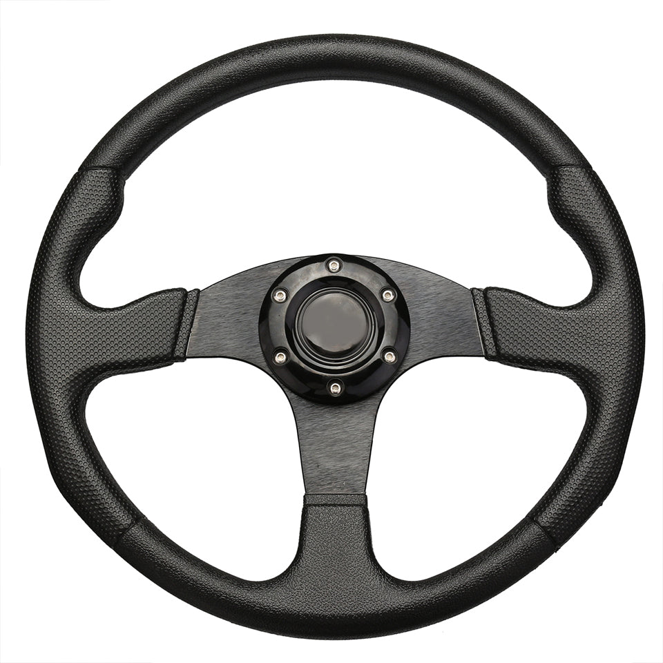 14 Inch 350mm Steering Wheel Universal Flat Genuine leather Drift Racing - Auto GoShop