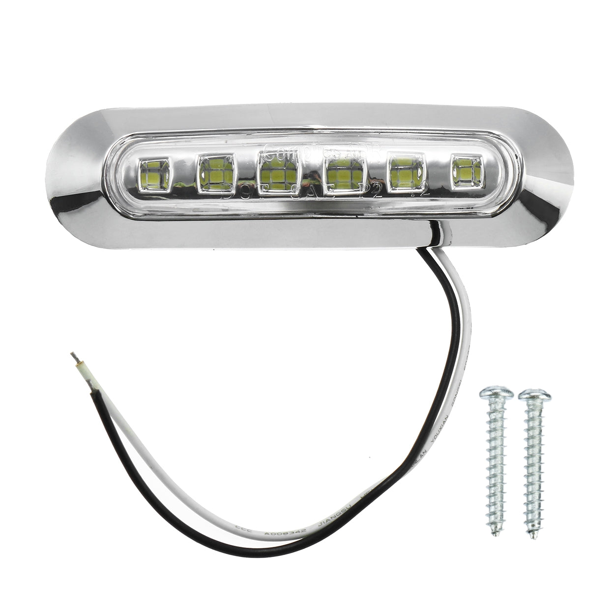 Gray 12V/24V 6-LED Side Marker Strobe Light Lamp For Cars/Trucks/Trailers
