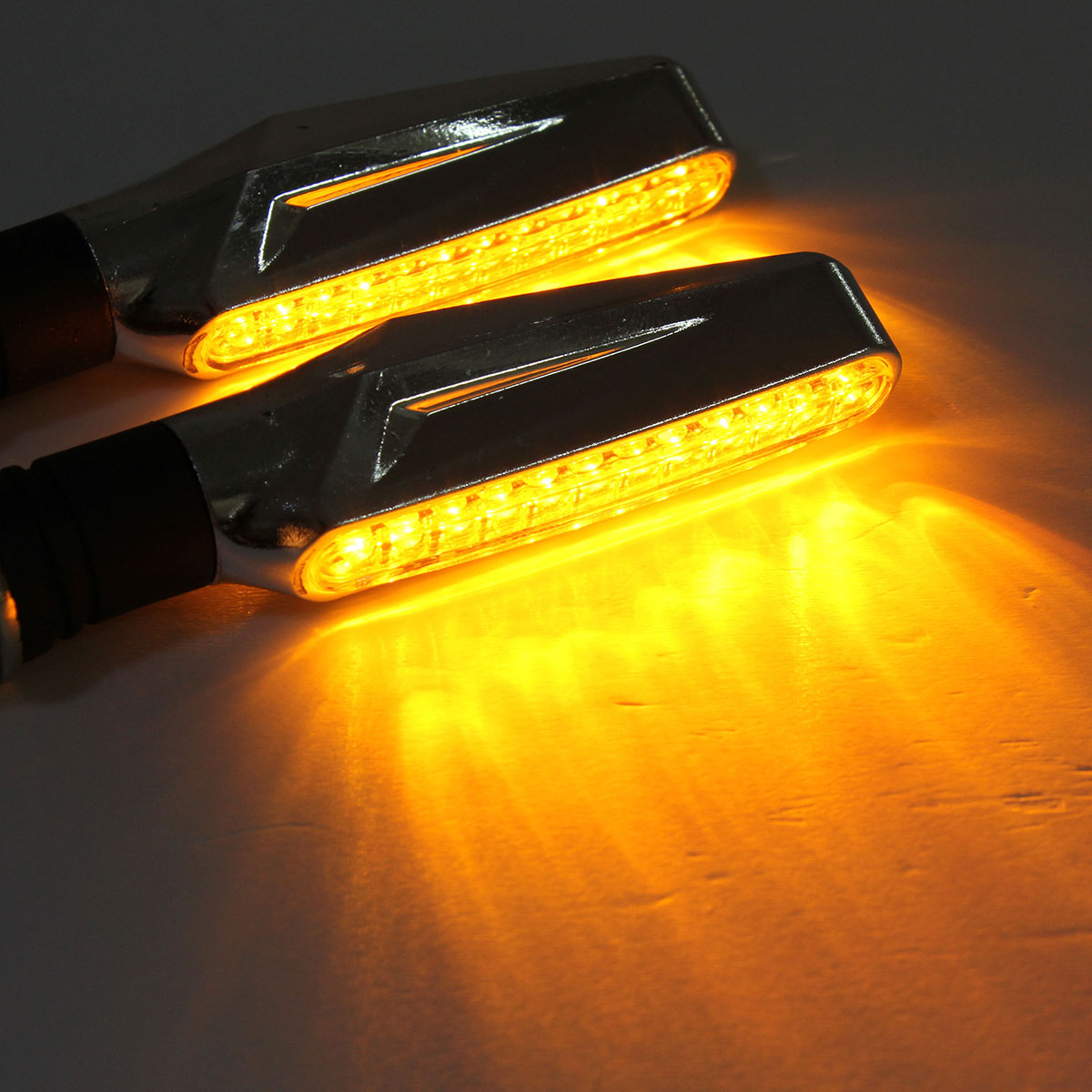Yellow 2pcs Motorcycle LED Turn Signal Indicator Blinkers Amber Lights