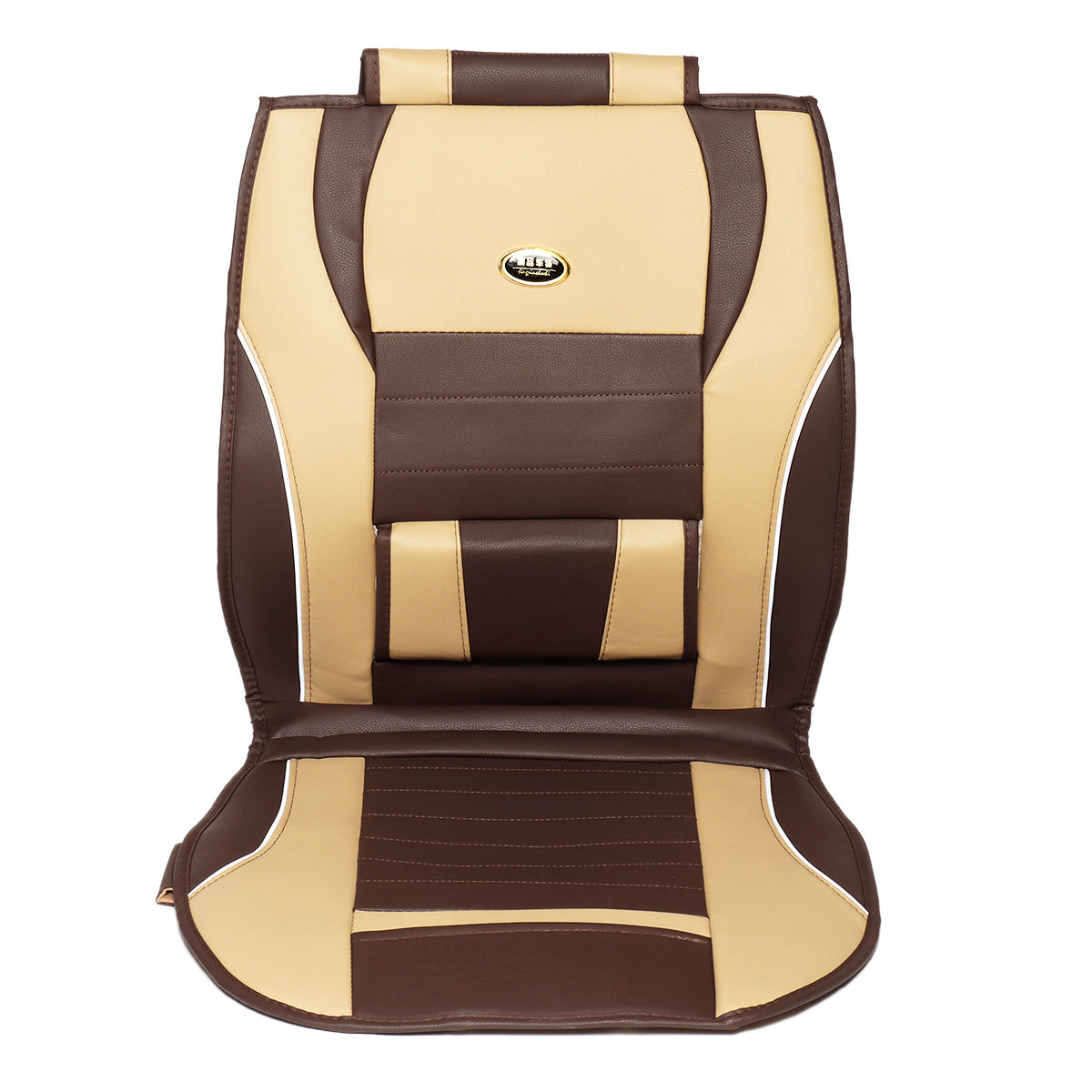 Luxury PU Leather Full Surround Car Seat Cover Cushion Pad with Headrest Waist - Auto GoShop